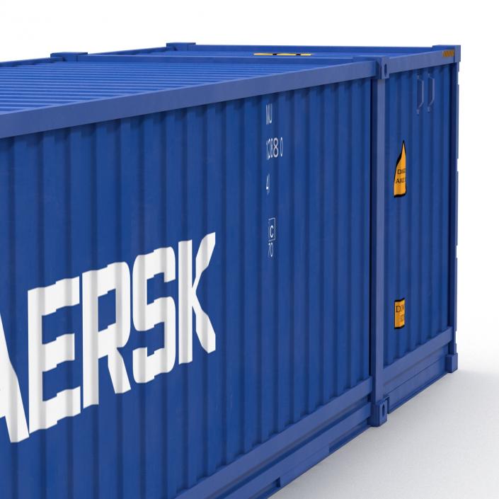 3D 53 ft Shipping ISO Container Blue model