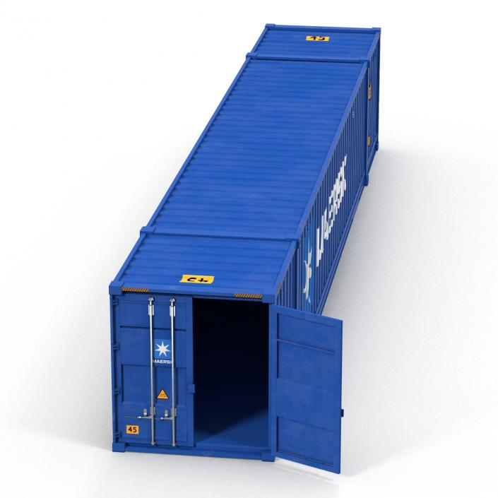 3D 53 ft Shipping ISO Container Blue model