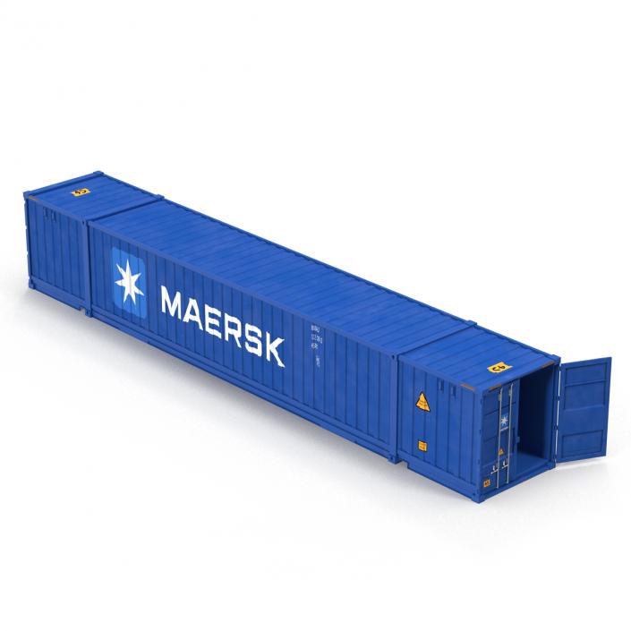 3D 53 ft Shipping ISO Container Blue model