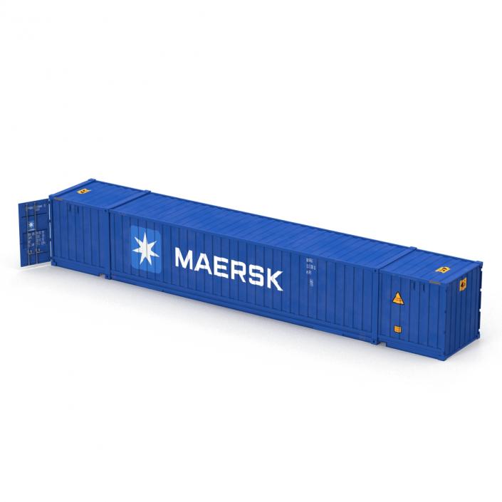 3D 53 ft Shipping ISO Container Blue model