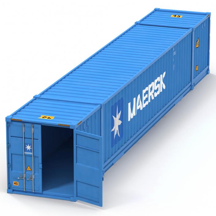 3D model 53 ft Shipping ISO Container Blue 2