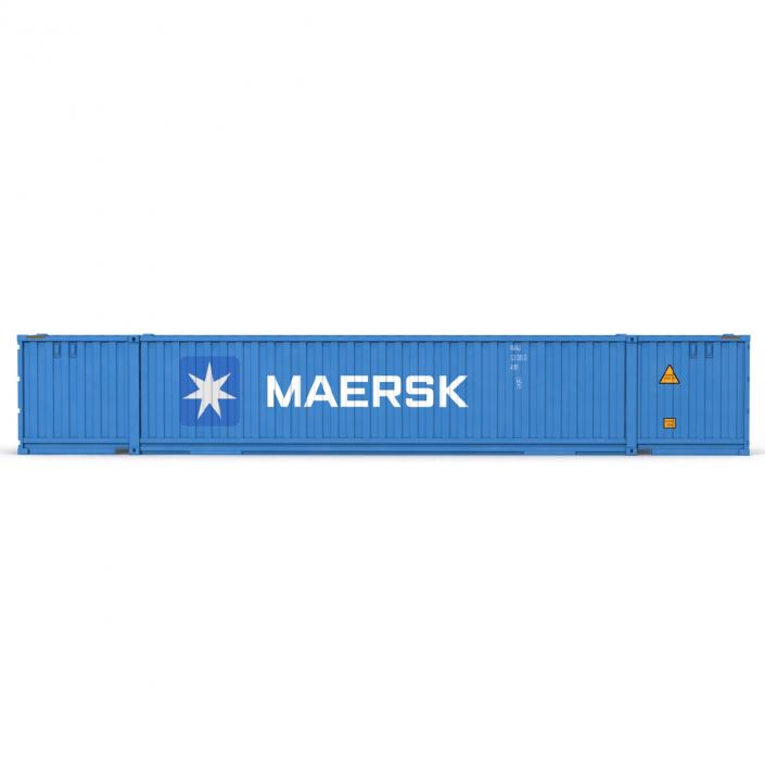 3D model 53 ft Shipping ISO Container Blue 2