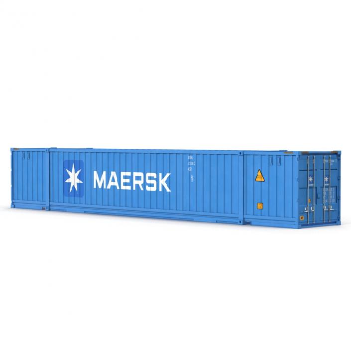 3D model 53 ft Shipping ISO Container Blue 2