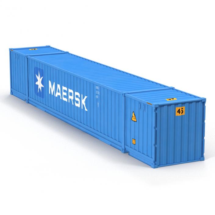 3D model 53 ft Shipping ISO Container Blue 2