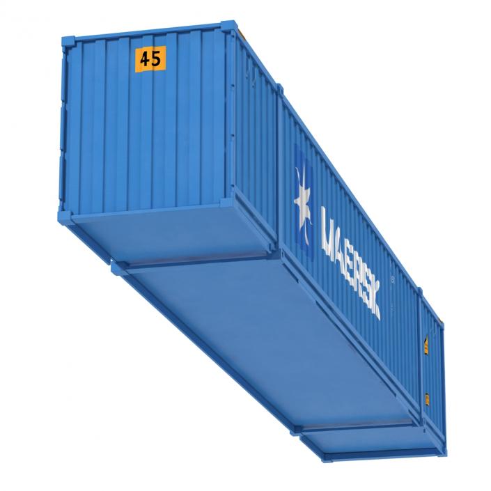 3D model 53 ft Shipping ISO Container Blue 2