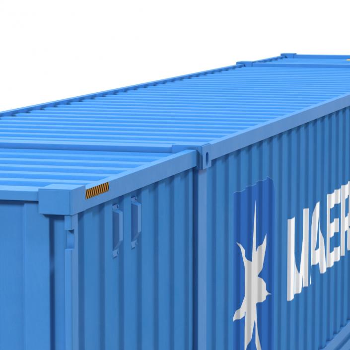 3D model 53 ft Shipping ISO Container Blue 2