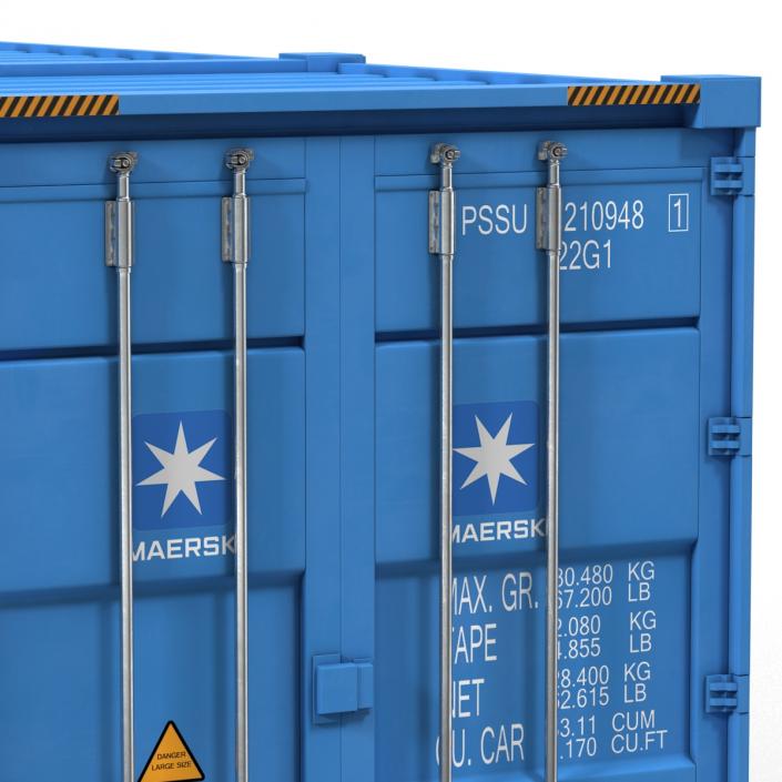 3D model 53 ft Shipping ISO Container Blue 2