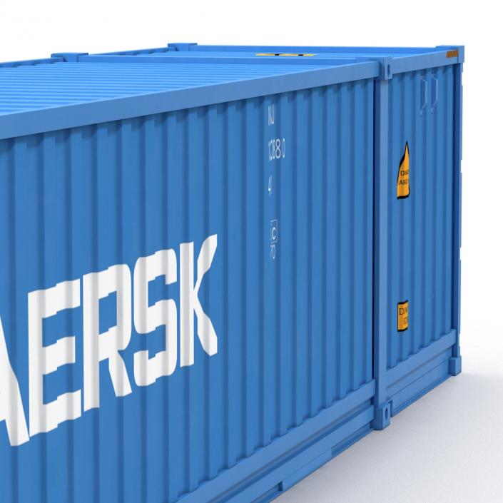 3D model 53 ft Shipping ISO Container Blue 2