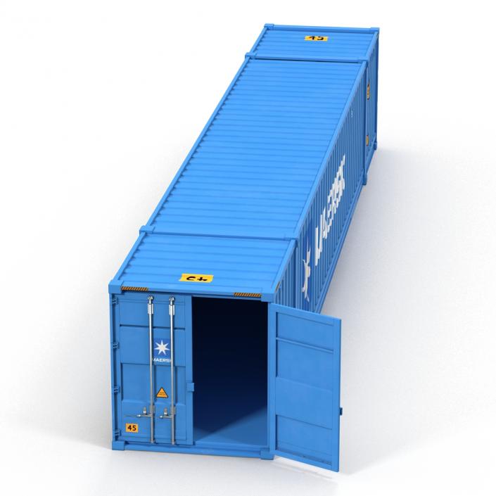 3D model 53 ft Shipping ISO Container Blue 2