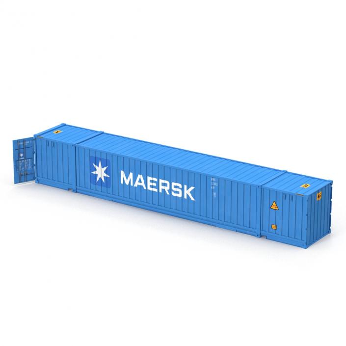 3D model 53 ft Shipping ISO Container Blue 2