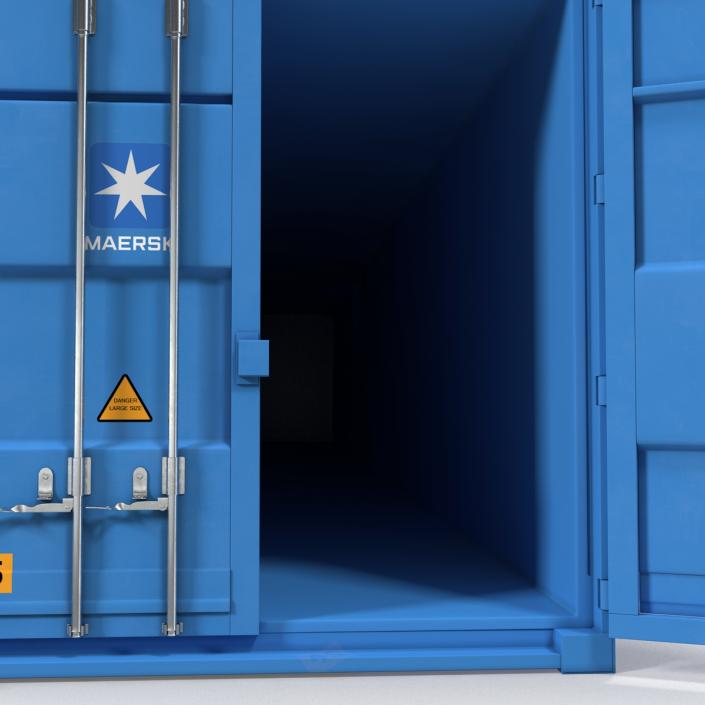 3D model 53 ft Shipping ISO Container Blue 2