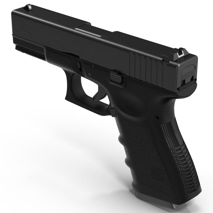 Compact Pistol Glock 19 Black 3D model