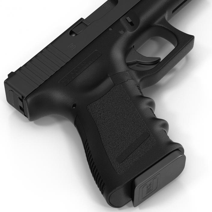 Compact Pistol Glock 19 Black 3D model