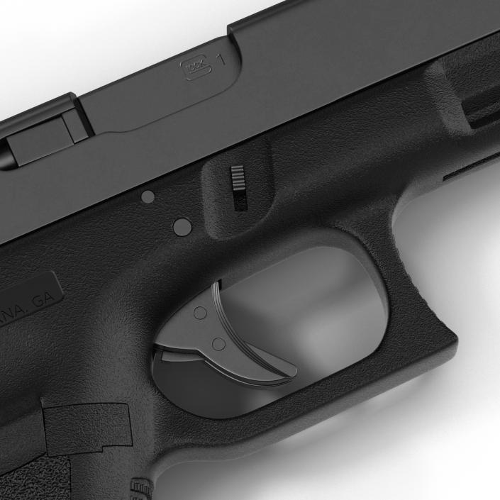 Compact Pistol Glock 19 Black 3D model