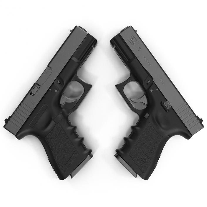 Compact Pistol Glock 19 Black 3D model