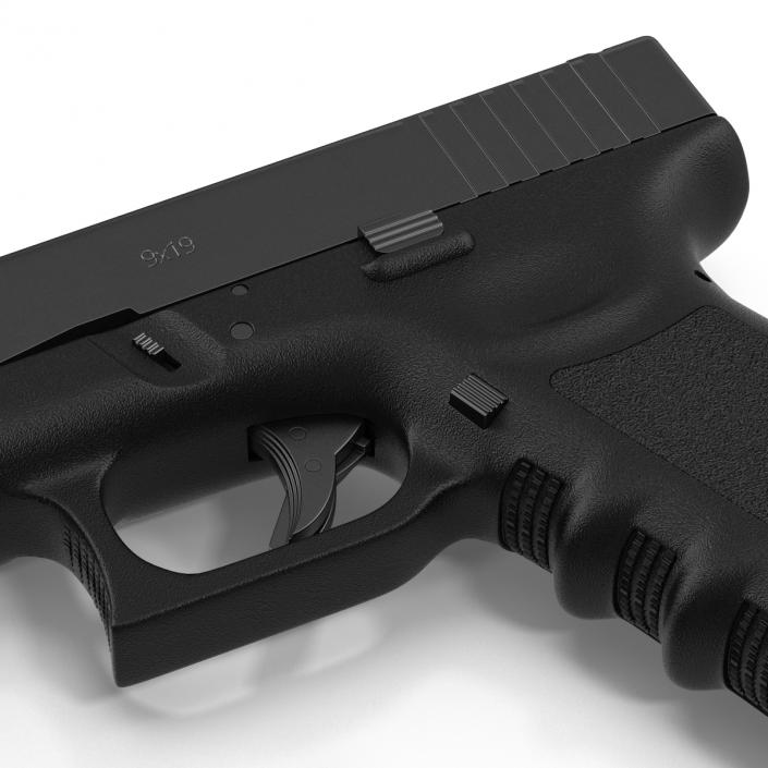 Compact Pistol Glock 19 Black 3D model