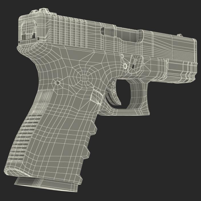 Compact Pistol Glock 19 Black 3D model