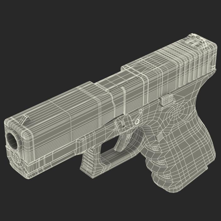 Compact Pistol Glock 19 Black 3D model