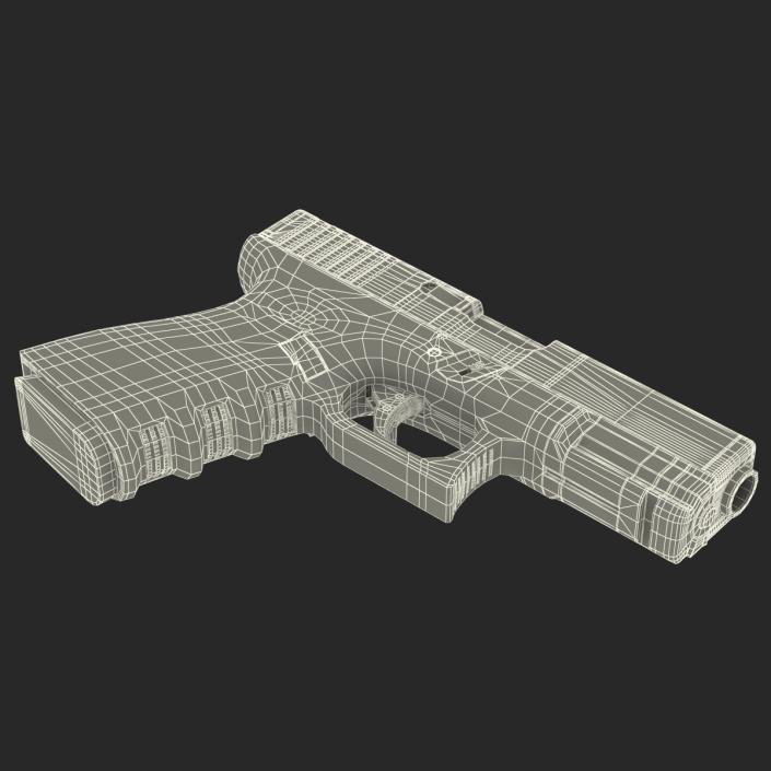 Compact Pistol Glock 19 Black 3D model