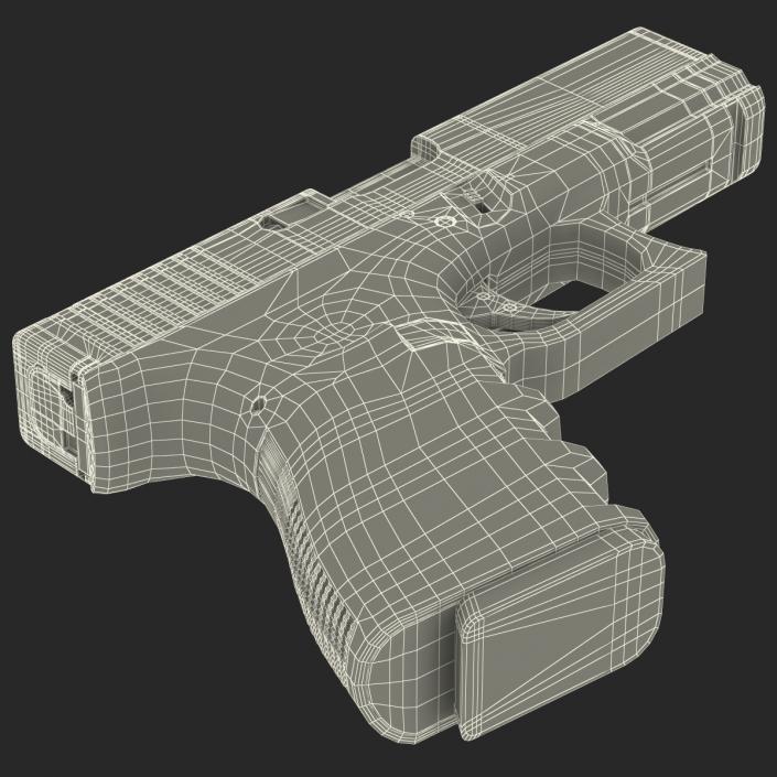 Compact Pistol Glock 19 Black 3D model