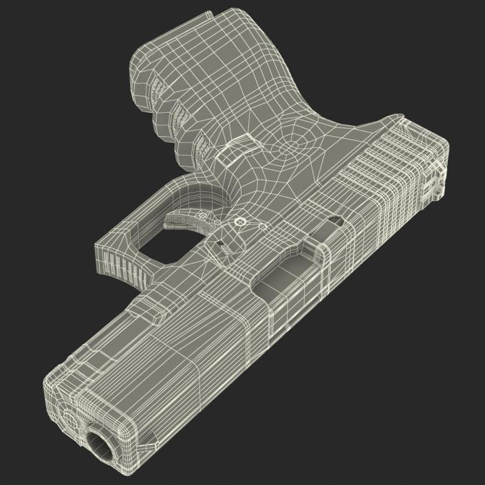 Compact Pistol Glock 19 Black 3D model