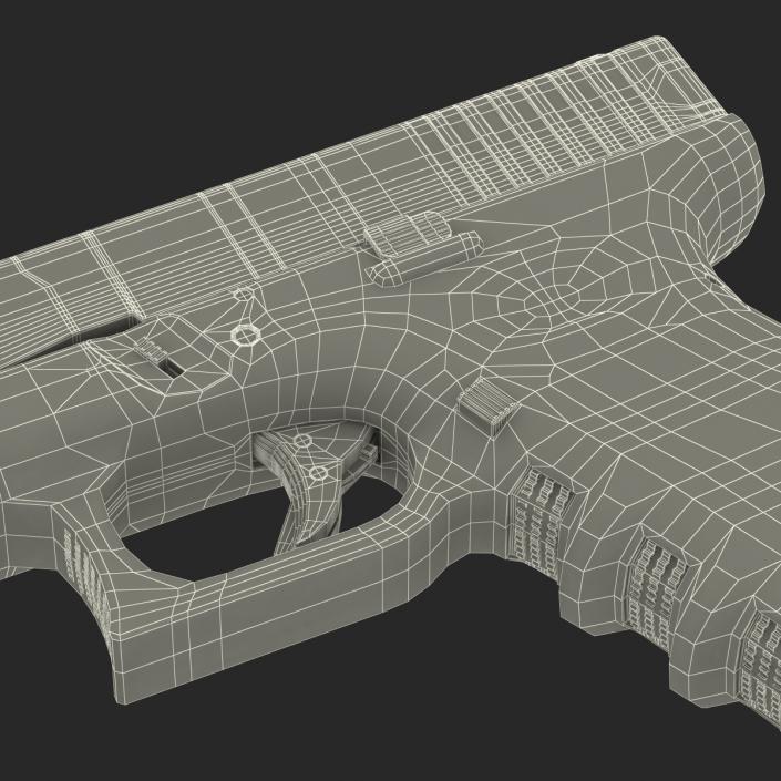 Compact Pistol Glock 19 Black 3D model