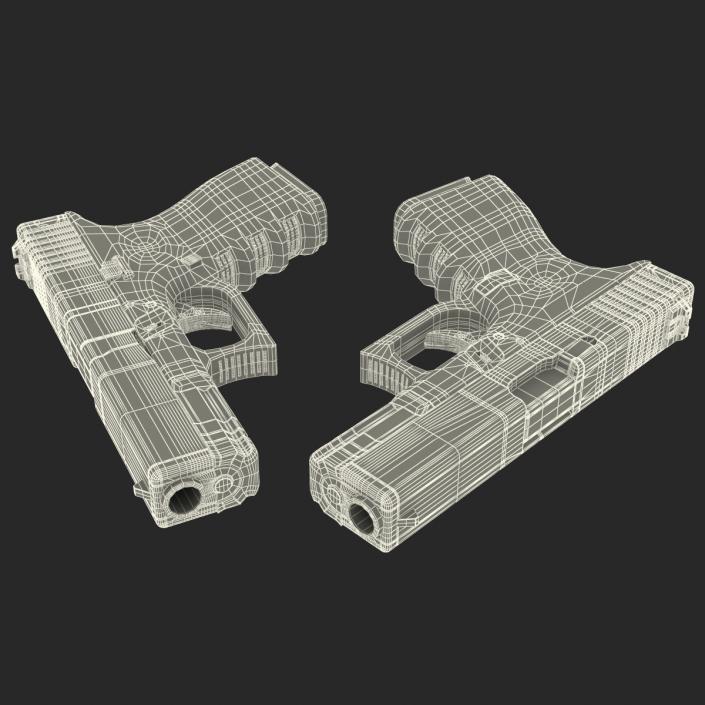 Compact Pistol Glock 19 Black 3D model