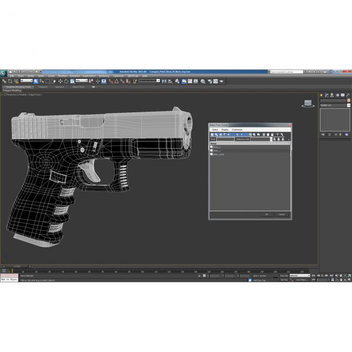 Compact Pistol Glock 19 Black 3D model