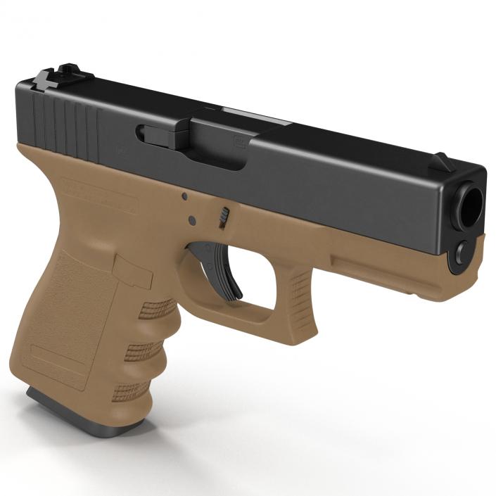 3D Compact Pistol Glock 19 model