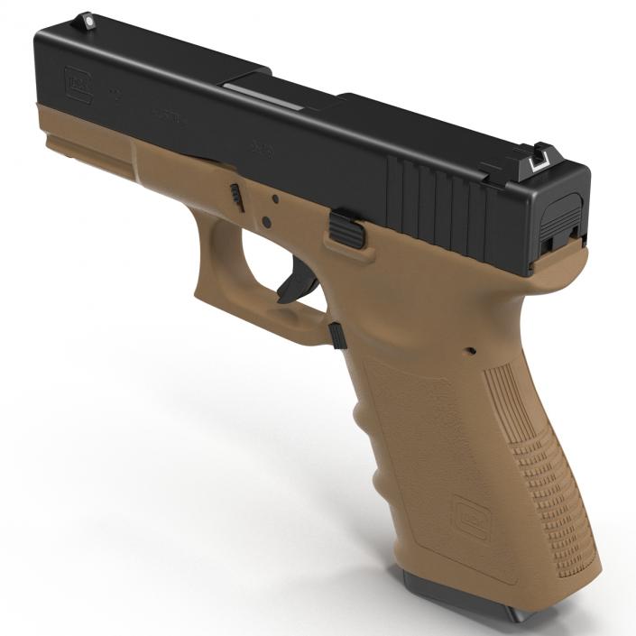 3D Compact Pistol Glock 19 model