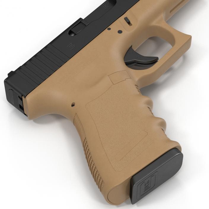 3D Compact Pistol Glock 19 model