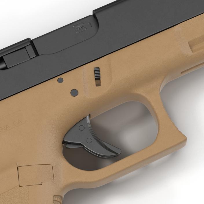 3D Compact Pistol Glock 19 model