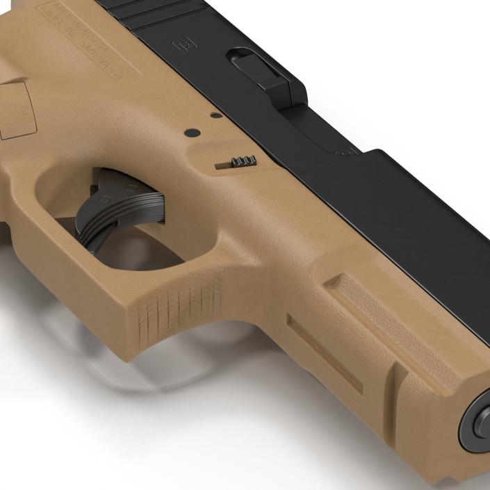 3D Compact Pistol Glock 19 model