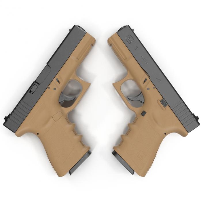 3D Compact Pistol Glock 19 model