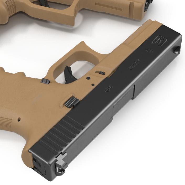 3D Compact Pistol Glock 19 model