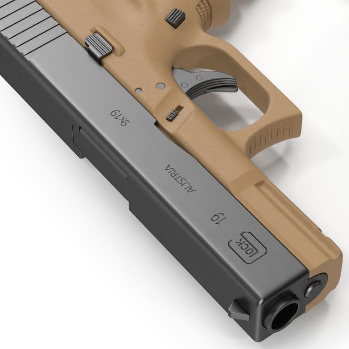 3D Compact Pistol Glock 19 model