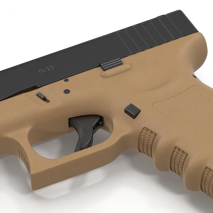 3D Compact Pistol Glock 19 model