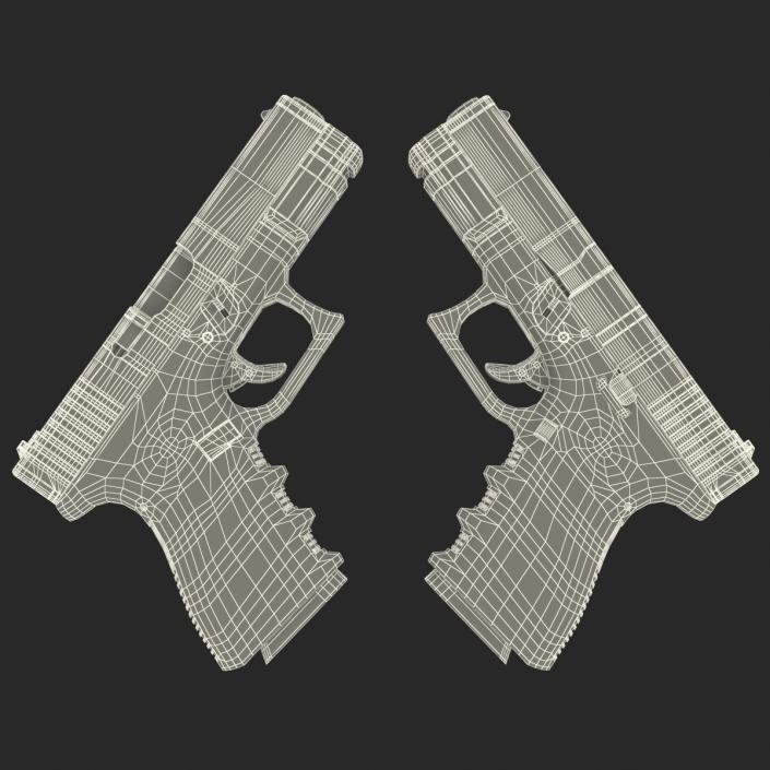 3D Compact Pistol Glock 19 model