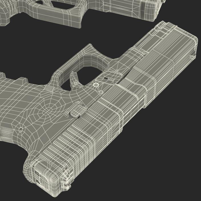 3D Compact Pistol Glock 19 model