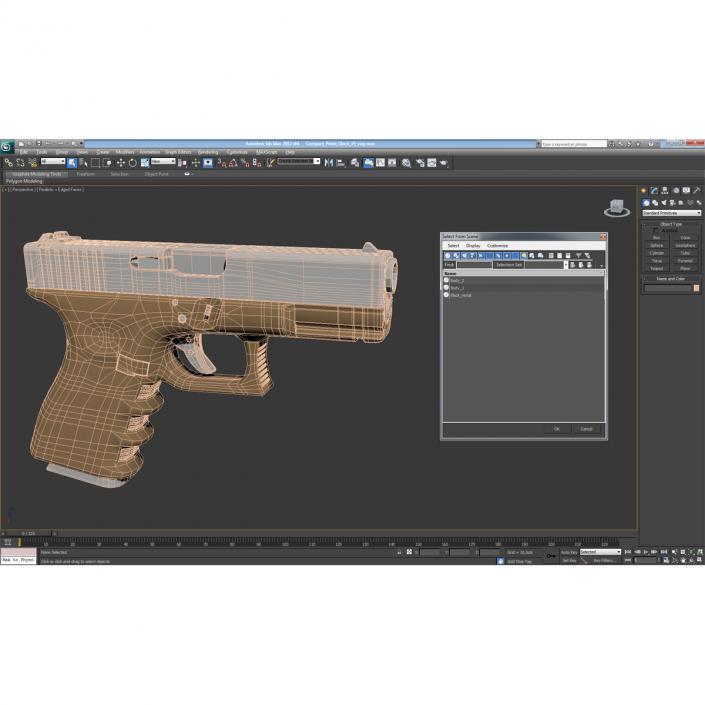 3D Compact Pistol Glock 19 model