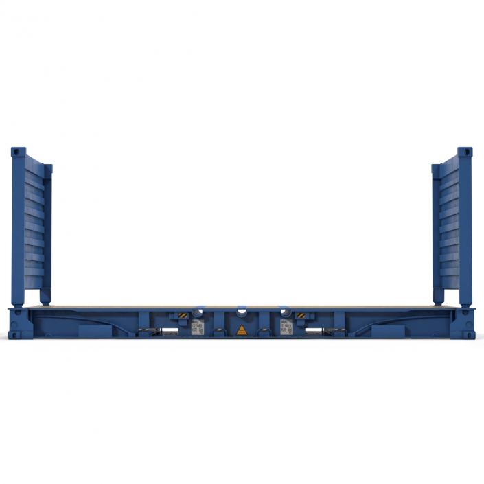 Flat Rack Container Blue 3D model