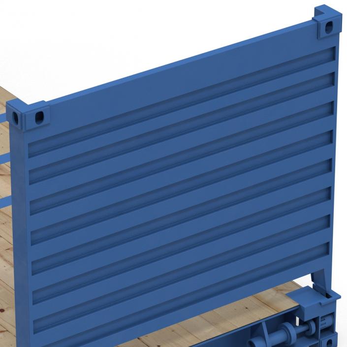 Flat Rack Container Blue 3D model