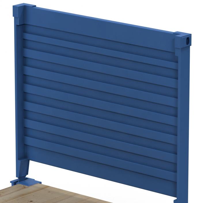 Flat Rack Container Blue 3D model