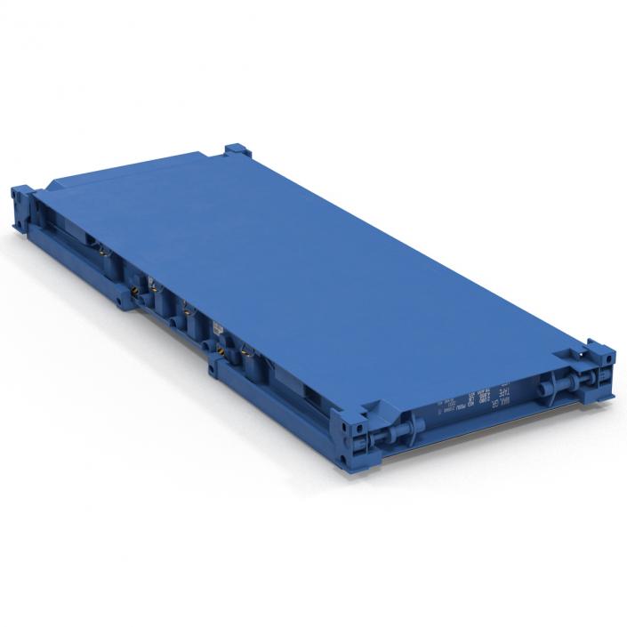 Flat Rack Container Blue 3D model