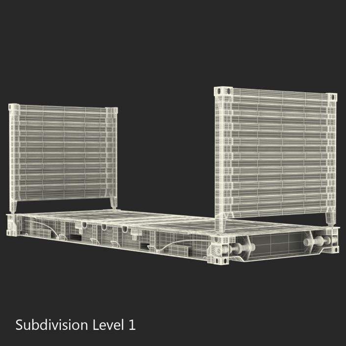 Flat Rack Container Blue 3D model