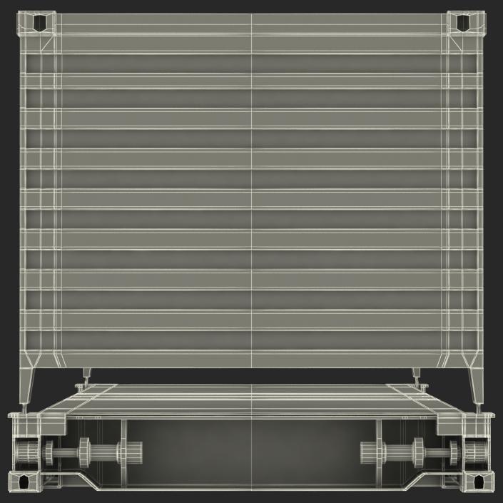 Flat Rack Container Blue 3D model