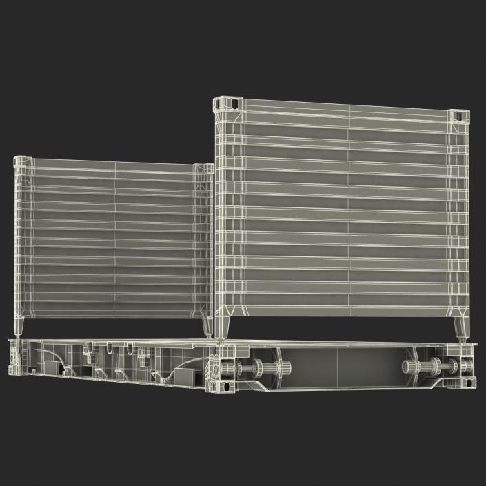 Flat Rack Container Blue 3D model