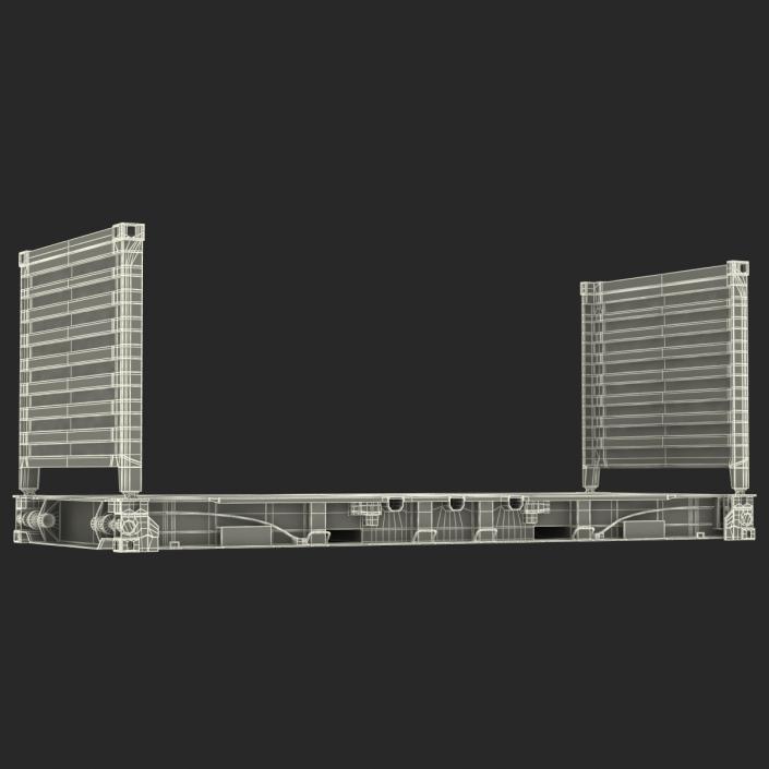 Flat Rack Container Blue 3D model