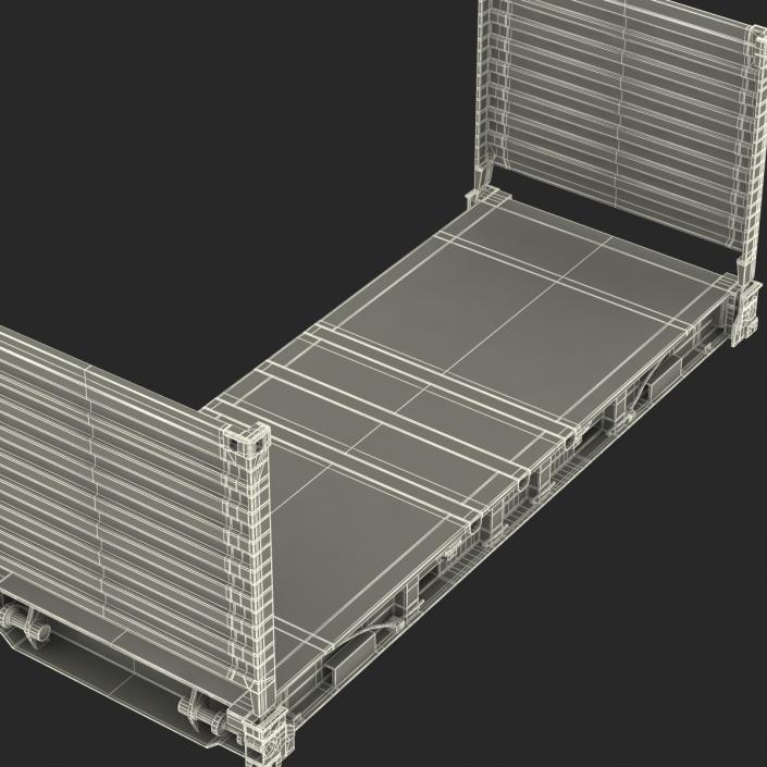 Flat Rack Container Blue 3D model