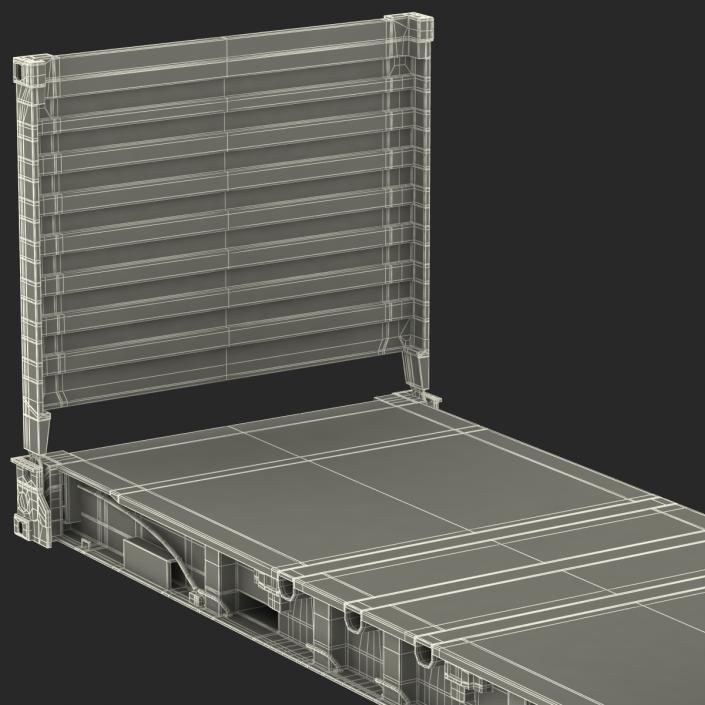 Flat Rack Container Blue 3D model